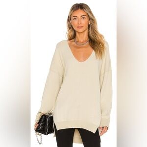 Free People sweater weather v neck oversized sweater in color marzipan‎ size M